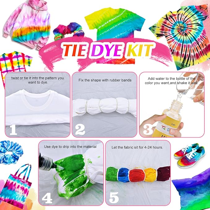 Tie Dye Kit - 40 Colors Permanent Fabric Dye - Image 5