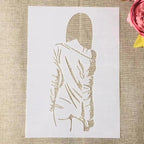 TIAMECH A4 Reusable Shy Dress Girl Stencil - Image 3