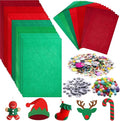 gisgfim 42Pcs Red and Green Gradient Felt Fabric Sheets 8 x 12 Inch Soft Thick by gisgfim