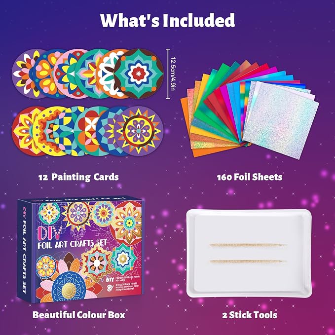 TENYEAH Mandala Foil Art, DIY Craft Kit - Image 2