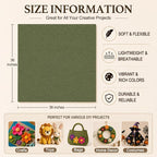 Sage Green Large Felt Fabric 36" x 36", 1.4 mm Soft Felt Sheet, Nonwoven Fabric - Image 3