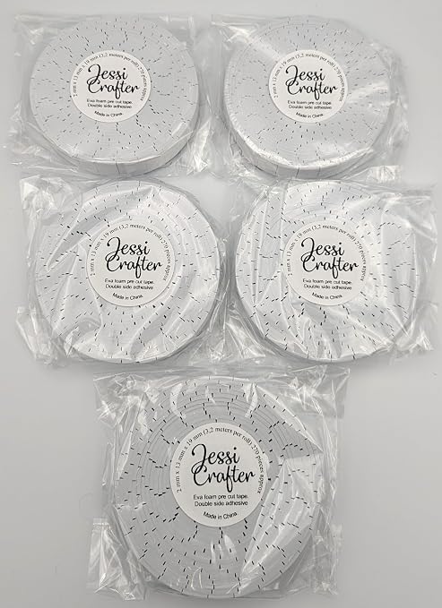 Eva Foam pre Cut Tape Rolls, Double Side Adhesive by JessiCrafter