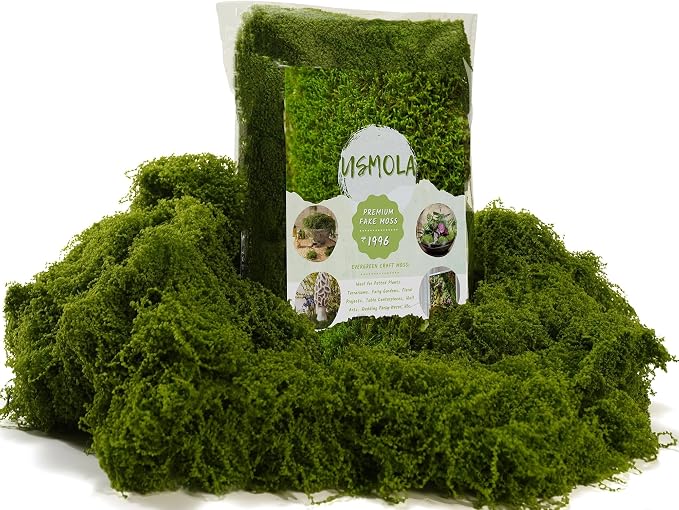 USMOLA Fake Moss for Potted Plants Indoor, 7OZ Green Moss for Crafts - Image 3