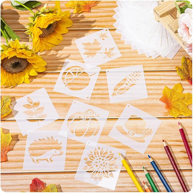 Marspark 66 Pcs Small Stencils for Crafts Reusable 3 Inch Stencils for Painting - Image 7