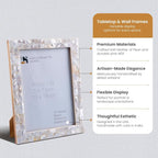 Handicrafts Home Mother of Pearl Picture Frame 5x7, Decorative Photo Frame - Image 3