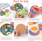 Benjenes 8PCS Flowers Diamond Art Coasters Kit - Image 2