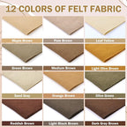 12 Rolls 8"x35" 1.4mm Thick Soft Felt Fabric Sheet 12 Assorted Brown Tone - Image 3