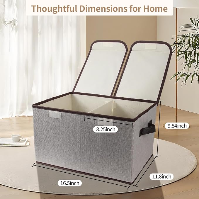 Foldable Fabric Storage Box, 16.5 x 11.8 x 9.8 inches, - Image 2