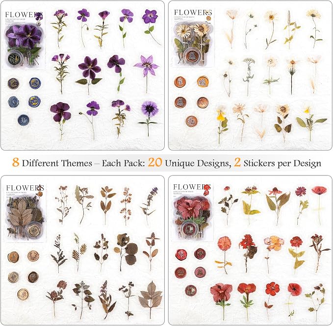 320PCS Pre-Cut Small Floral Stickers Set - Image 8