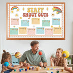 Boho Hippie Staff Shout Outs Bulletin Board Decorations Groovy Retro Staff - Image 6