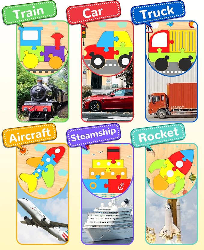 Yetonamr Wooden Toddler Puzzles Gifts Toys - Image 4
