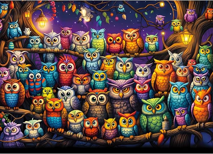 Owl Family Puzzles for Adults 1000 Pieces, Puzzles by TangComplete