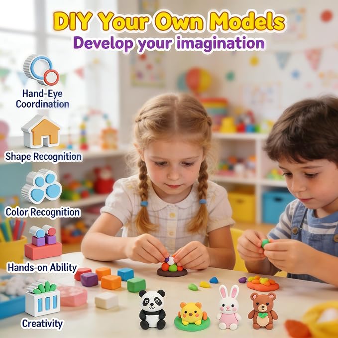 ARTPAR Air Dry Clay for Kids, 90 Colors Modeling Magic Clay Set, DIY Molding - Image 7