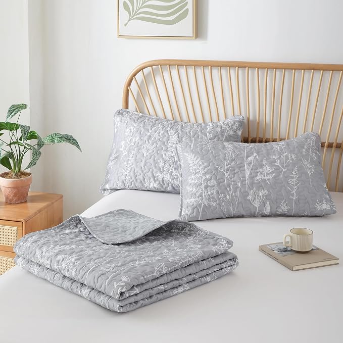 JANZAA Quilt King Size Grey Quilt Bed Spread Boho Quilt - Image 9