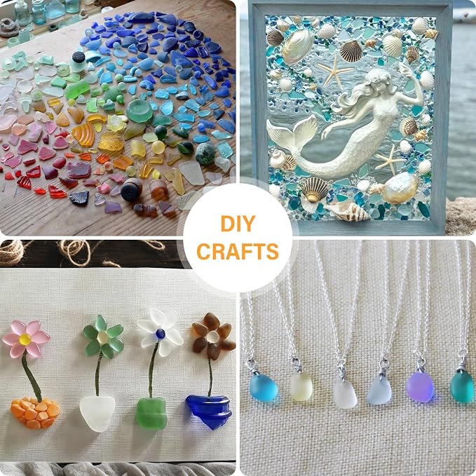 QEQEKAKA Sea Glass Stones for Crafts About 0.5LB Glass Pebbles Gemstones Bulk - Image 2