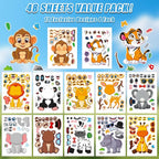 48 Sheets Create Funny Safari Animals Stickers, Make a Face Stickers - Image 3