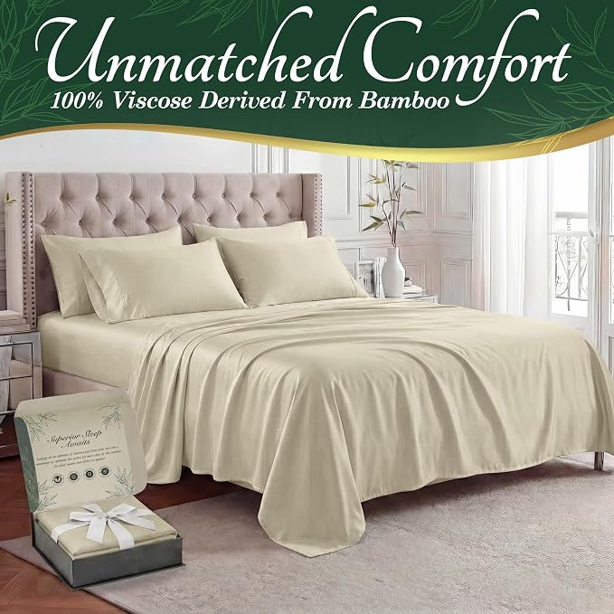 DECOLURE 100% Viscose Derived from Bamboo Sheets Queen Size - Image 2