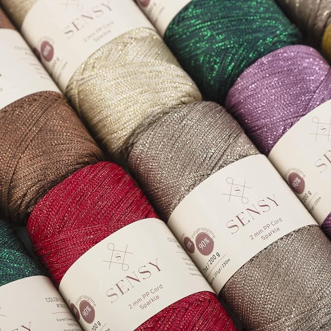 2 Pack of Sensy Premium 2mm 251 Yards Sparkle Polyester Rope 90% Polypropylene - Image 8
