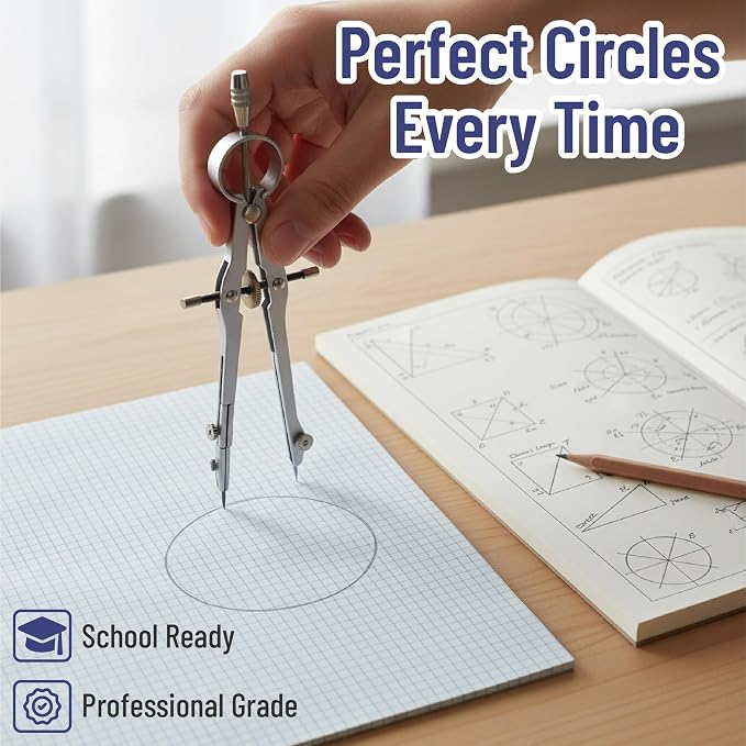 Mr. Pen- Geometry Set, 6 Inch Swing Arm Protractor, Divider | Set Squares - Image 7