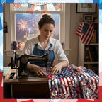 HunnmingRe 20 Pcs 10x10'' Patriotic Quilting Fabric Square 4th of July Precut - Image 5