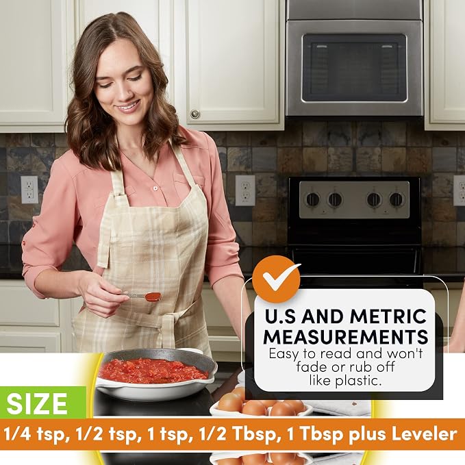 Spring Chef Stackable Stainless Steel Measuring Spoons Set of 6 w/Leveler | - Image 5