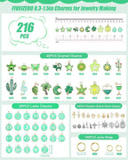 FIVEIZERO 216PCS Charms for Jewelry Making, Enamel Blacelet Charms Kit | - Image 2