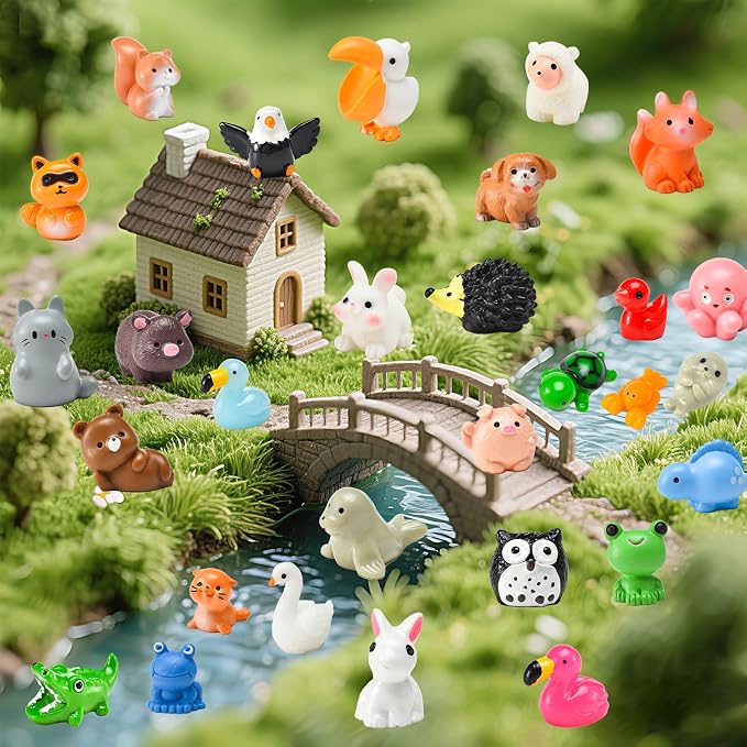 50 Pcs Mini Resin Animal Tiny Resin Animals Figurines Bulk Miniature Little to - Image 6
