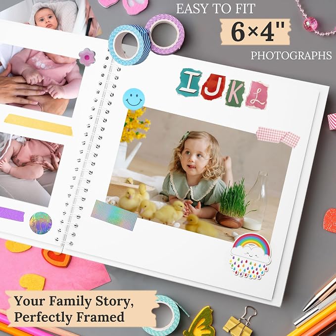 Scrapbook 8x8 Inch DIY Scrapbook Album Hardcover Kraft Paper 40 pages/20 sheets - Image 5