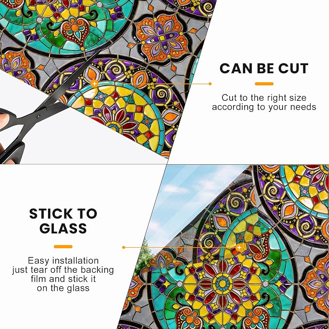 Stained Glass Window Privacy Film Static Cling - Image 6