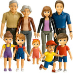 Dollhouse People, Bendable Dollhouse Family Set – 9 Poseable Figures Including by Tomleon