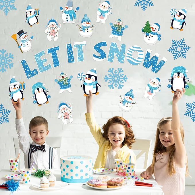 Outus 45 Pcs Winter Cutouts Snowflake Accents Paper Cutouts Name Tags Seasonal - Image 5