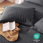 MUXHOMO 5 Pieces Twin Comforter Set, Seersucker Bed in a Bag Twin Size - Image 9