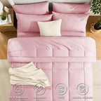 CozyLux King Size Comforter Set Pink, 7 Pieces Bed in a Bag, All Season Bedding - Image 2