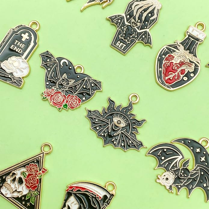 Valentine's Day Heart Charms Set, Decorative Rose and Flower Designs - Image 3