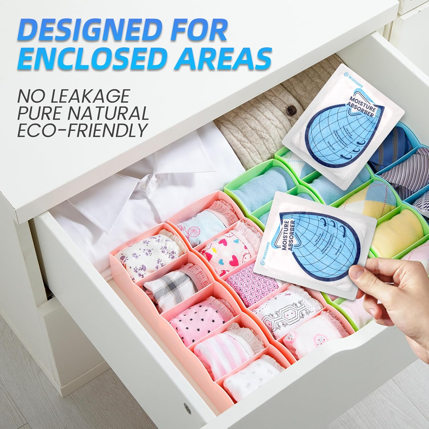 50 Gram 18 Packs Moisture Absorbers for Closet, Dehumidifier for Bedroom Dehumidifier Bags for Bathrooms, Basements, Rvs, Humidity Bags Humidity Packets Moisture Bags for Cars