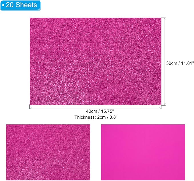PATIKIL 20 Sheets 2mm Glitter Foam Sheet - Image 2