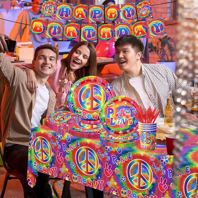 Tie Dye Birthday Party Supplies, Tie Dye Party Decorations - Image 5