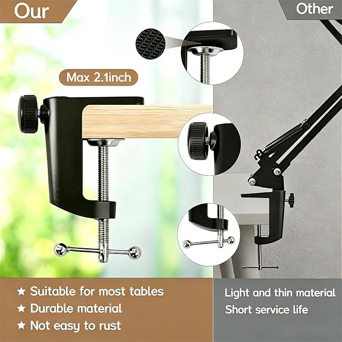 12X Magnifying Glass with Light and Clamp, 84 LEDs Real Glass Lens Magnifying - Image 5