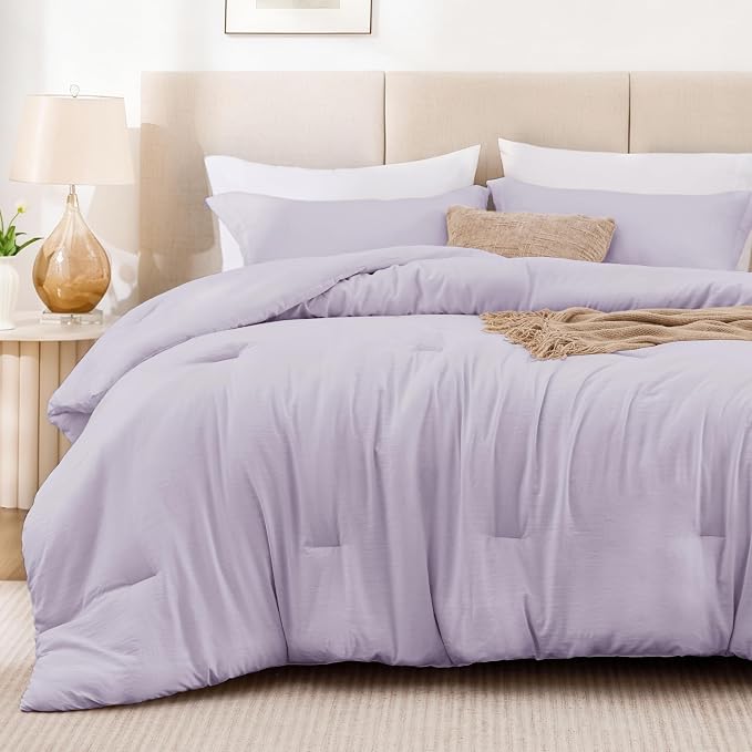 Love's cabin Lavender King Size Comforter Set, 3-Piece Prewashed Bed Set - Image 2
