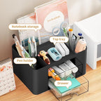 Marbrasse Pen Organizer with 2 Drawer, Desk Organizers and Accessories with 5 - Image 2