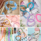 XSEINO About 1200+ PCS 6mm Double Colors Style Glass Beads Bracelet Making Kit - Image 6