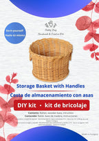 PEDDIG SHOP Two-Handle Storage Basket Weaving Kit – DIY Natural Rattan Craft Set - Image 9