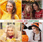SANNIX 110Pcs/55 Pairs Holiday Charms, Fall Halloween Thanksgiving Christmas | - Image 7