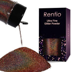Renfio Holographic Ultra Fine Glitter Powder Metallic Resin Glitter 2.11 Oz PET by Renfio