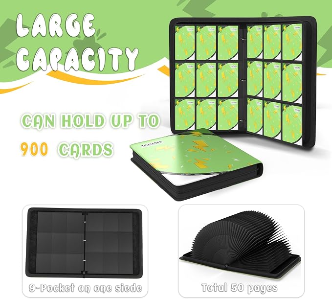 Trading Card Binder 9 Pocket, Card Binder 900 Pockets, Card Book Holder Cards - Image 4