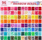 Bracelet Making Kit 96 Colors Pony Beads 3300pcs Friendship Bracelet Kit - Image 3
