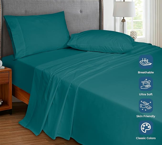 Royale Linens 100% Organic Cotton Twin XL Flat Sheet Only - Image 4