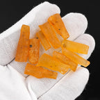 ColouredRocks 5pcs Real Amber Crystals, Raw Pipe Stones, Rough Gemstones - Image 4