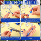 Landical 564 Pcs Football Keychain Making Kit DIY Blue Football Bead Key Chain - Image 2
