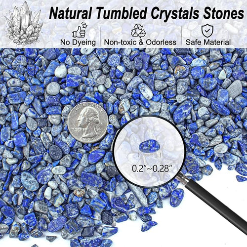 0.88 Lb Lapis Lazuli Crushed Stones Aquarium Gravel Rocks Bulk, Natural Healing - Image 2
